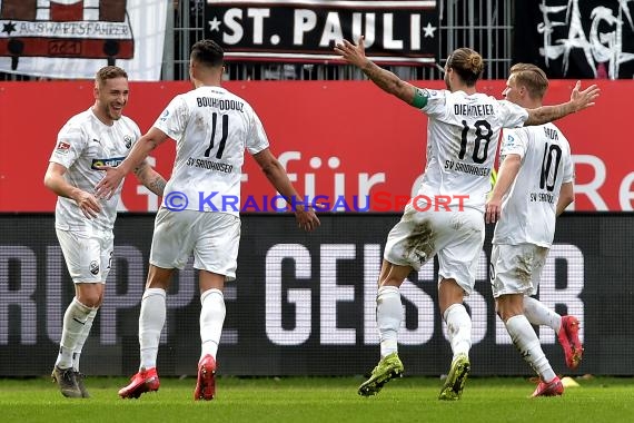 2. BL - 19/20 - SV Sandhausen vs. FC St. Pauli (© Kraichgausport / Loerz)