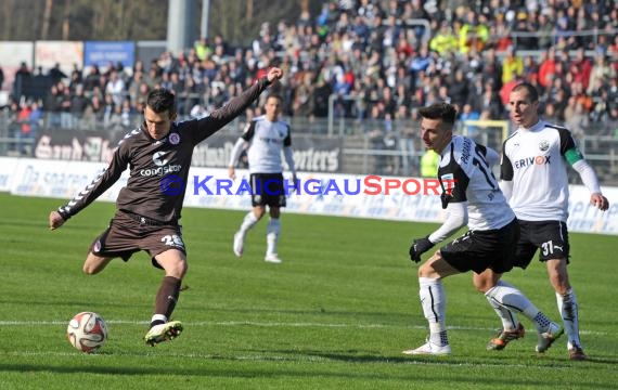 2. Bundesliga SV Sandhausen - FC St. Pauli im Hardtwaldstadion Sandhausen 07.02.2015 (© Kraichgausport / Loerz)
