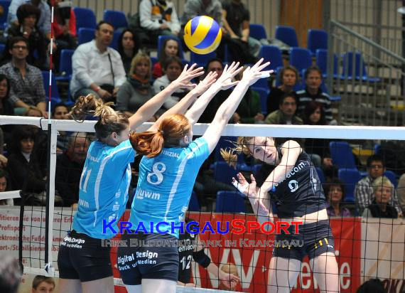 10.03.2012 1.Volleyball Bundesliga Damen Saison 2011/12 envacom volleys sinsheim gegen SC Schwerin in der Messehalle 6 in Sinsheim. (© 31)