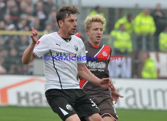 2. Fußball-Bundesliga SV 1916 Sandhausen - FC St. Pauli im  Hardtwaldstadion Sandhausen 05.04.2014 (© Kraichgausport / Loerz)