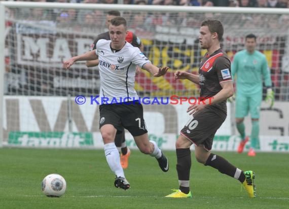 2. Fußball-Bundesliga SV 1916 Sandhausen - FC St. Pauli im  Hardtwaldstadion Sandhausen 05.04.2014 (© Kraichgausport / Loerz)