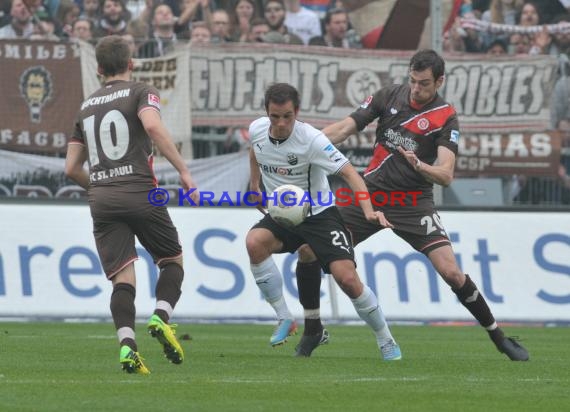 2. Fußball-Bundesliga SV 1916 Sandhausen - FC St. Pauli im  Hardtwaldstadion Sandhausen 05.04.2014 (© Kraichgausport / Loerz)