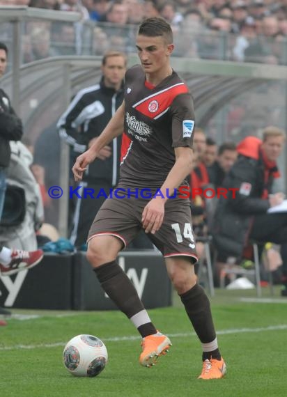 2. Fußball-Bundesliga SV 1916 Sandhausen - FC St. Pauli im  Hardtwaldstadion Sandhausen 05.04.2014 (© Kraichgausport / Loerz)