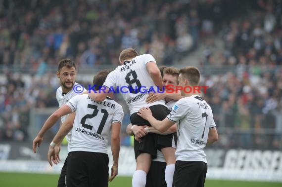 2. Fußball-Bundesliga SV 1916 Sandhausen - FC St. Pauli im  Hardtwaldstadion Sandhausen 05.04.2014 (© Kraichgausport / Loerz)