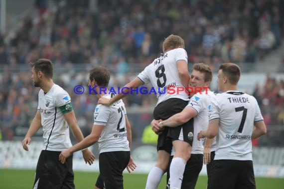 2. Fußball-Bundesliga SV 1916 Sandhausen - FC St. Pauli im  Hardtwaldstadion Sandhausen 05.04.2014 (© Kraichgausport / Loerz)