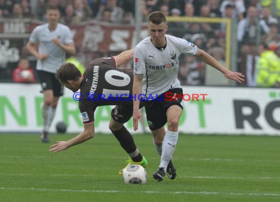 2. Fußball-Bundesliga SV 1916 Sandhausen - FC St. Pauli im  Hardtwaldstadion Sandhausen 05.04.2014 (© Kraichgausport / Loerz)