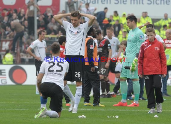 2. Fußball-Bundesliga SV 1916 Sandhausen - FC St. Pauli im  Hardtwaldstadion Sandhausen 05.04.2014 (© Kraichgausport / Loerz)