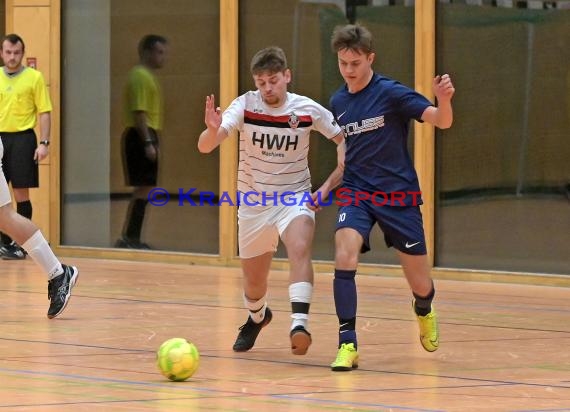 Futsal-Kreismeisterschaften Sinsheim A-Junioren in der Kraichgauhalle in Gemmingen - VFB Eppingen vs JSG Helmstadt/Neckarbischofsheim/Reichartshausen (© Siegfried Lörz)